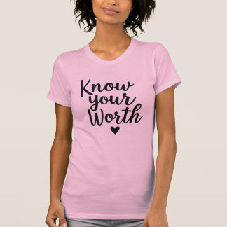 Know Your Worth - Pink Scriptグリッター Tシャツ