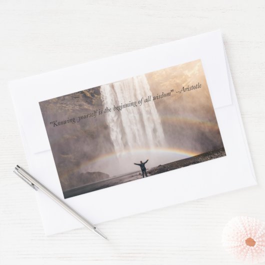 Know Yourself引用文 – 長方形シール (封筒)