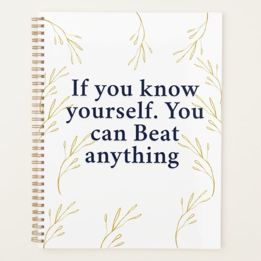 Know Yourself – 強力なやる気を起こさせる引用文 プランナー手帳 (正面)