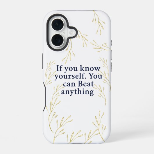 Know Yourself – 強力なやる気を起こさせる引用文 iPhone 16ケース (裏面)