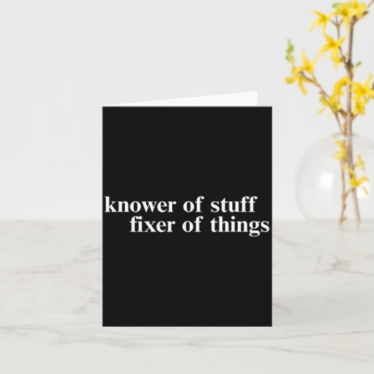 Knower Of Stuff Fixer Of Things Funny Handyman Dad カード (黄色い花)
