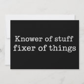 Knower of Stuff Fixer of Things Funny Handyman Dad 招待状 (正面)