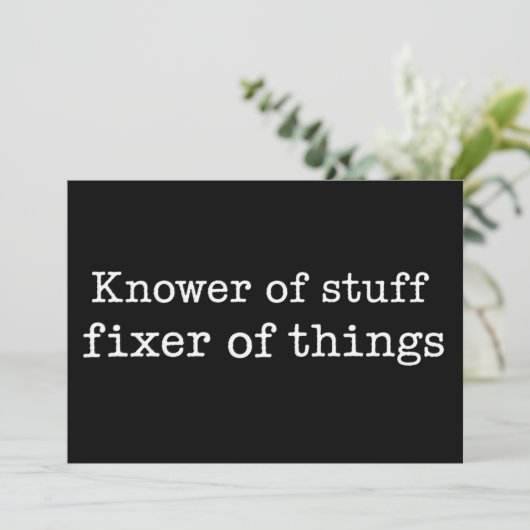 Knower of Stuff Fixer of Things Funny Handyman Dad 招待状 (スタンド正面)
