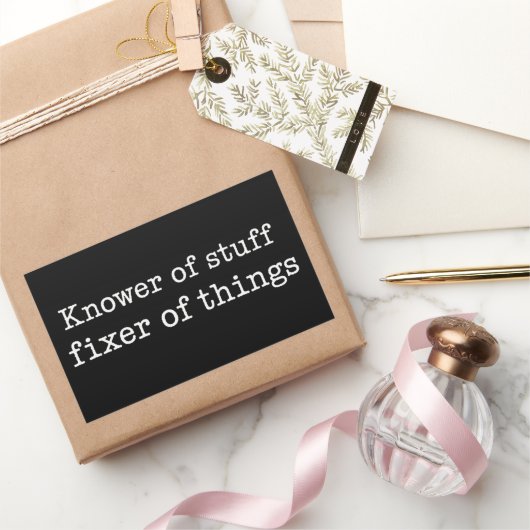 Knower of Stuff Fixer of Things Funny Handyman Dad 長方形シール (ギフト)