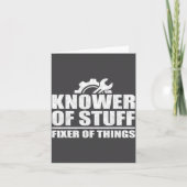Knower Of Stuff Fixer Of Things Funny Mechanic Fat カード (正面)