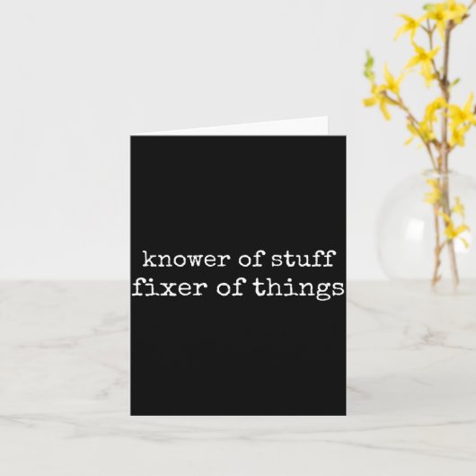 Knower Of Stuff Fixer Of Things Funny Mechanic Fat カード (黄色い花)