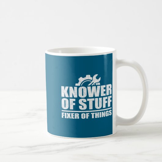 Knower Of Stuff Fixer Of Things Funny Mechanic Fat コーヒーマグカップ (右)