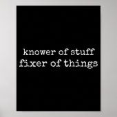 Knower Of Stuff Fixer Of Things Funny Mechanic Fat ポスター (正面)