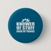 Knower Of Stuff Fixer Of Things Funny Mechanic Fat 缶バッジ (正面)