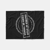 Knower Of Stuff Fixer Of Things Funny Stamp  フリースブランケット (正面(横))