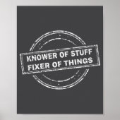 Knower Of Stuff Fixer Of Things Funny Stamp  ポスター (正面)