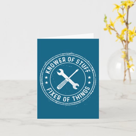 Knower Of Stuff Fixer Of Things Handyman Dad Fathe カード (黄色い花)