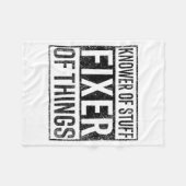 Knower Of Stuff Fixer Of Things Handyman Dad Fathe フリースブランケット (正面(横))