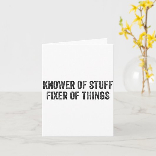 Knower Of Stuff Fixer Of Things Men Dad Funny Mech カード (黄色い花)