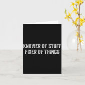 Knower Of Stuff Fixer Of Things Men Dad Funny Mech カード (黄色い花)