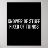 Knower Of Stuff Fixer Of Things Men Dad Funny Mech ポスター (正面)