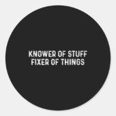 Knower Of Stuff Fixer Of Things Men Dad Funny Mech ラウンドシール (正面)