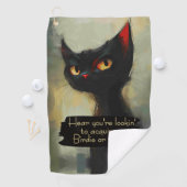  Knowing Black Cat Know what you Want ゴルフタオル (インサイチュ)