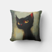  Knowing Black Ninja Cat  クッション (正面)