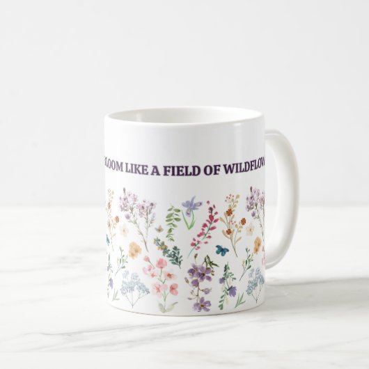 Knowledge bloom mug, wildflower study inspiration コーヒーマグカップ (正面右)