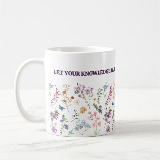 Knowledge bloom mug, wildflower study inspiration コーヒーマグカップ (左)