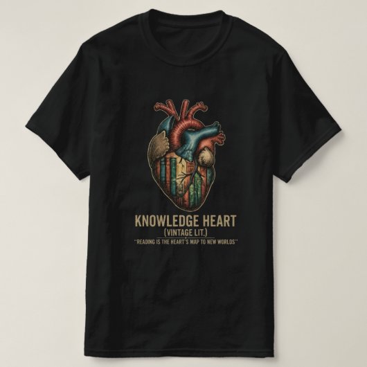 Knowledge Heart ビンテージ文学Tシャツ | 解剖学 Tシャツ (デザイン正面)