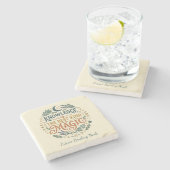 Knowledge is Magic Book Witch Botanical Moon ストーンコースター (横)