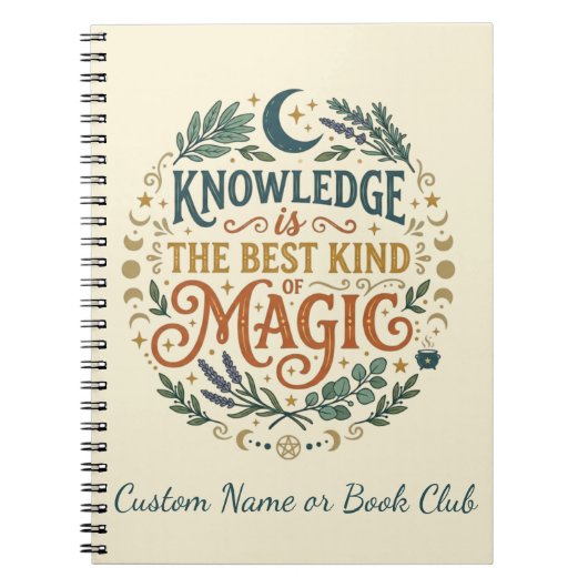 Knowledge is Magic Witchy Book Dark Academia ノートブック (正面)