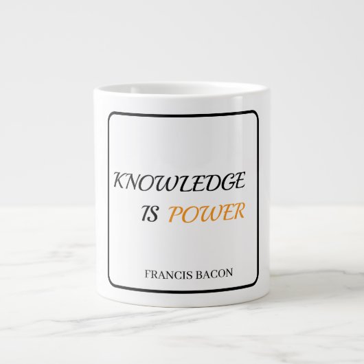 Knowledge Is Power Bacon Minimal ジャンボコーヒーマグカップ (正面)