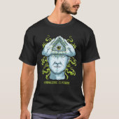 Knowledge is Power Illuminati Pyramid All-see E Tシャツ (正面)