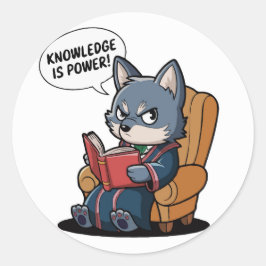 Knowledge is Power - Wise Wolf新学期 ラウンドシール