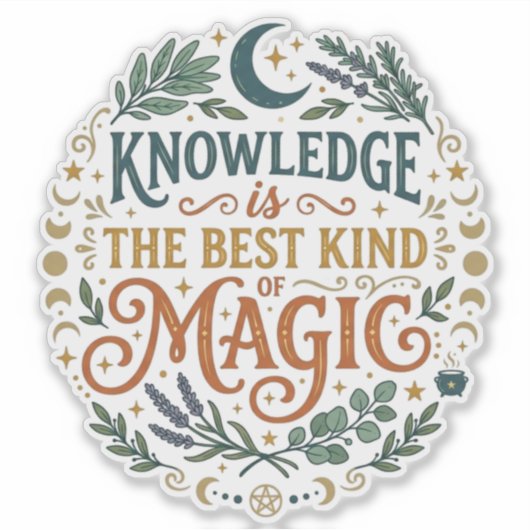 Knowledge is the Best Kind of Magic Book Moon シール (正面)