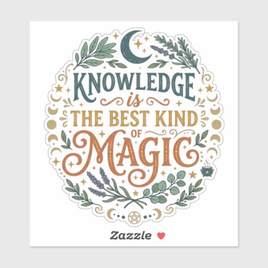Knowledge is the Best Kind of Magic Book Moon シール (シート)