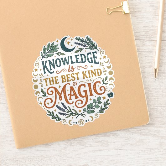 Knowledge is the Best Kind of Magic Book Moon シール (ノートブック)