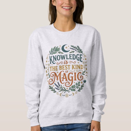 Knowledge is the Best Kind of Magic Book Moon スウェットシャツ (正面)