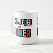 Knowledge = Power – Ransom Letter Collage コーヒーマグカップ (正面左)