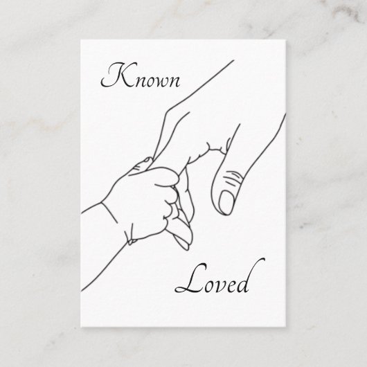 Known & Loved – 詩篇139 プロライフ祈りカード プレイスカード (正面)