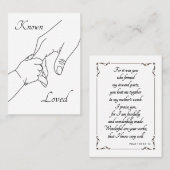 Known & Loved – Psalm 139 Pro-Life Prayer Card プレイスカード (正面/裏面)