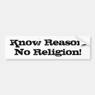 knowreason_noreligionのバンパーステッカー バンパーステッカー