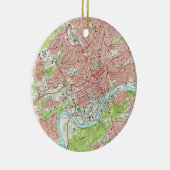 Knoxvilleテネシー州(1966年)のヴィンテージの地図 セラミックオーナメント (右)