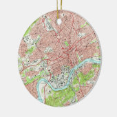 Knoxvilleテネシー州(1966年)のヴィンテージの地図 セラミックオーナメント (左)