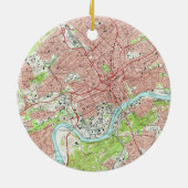 Knoxvilleテネシー州(1966年)のヴィンテージの地図 セラミックオーナメント (裏面)