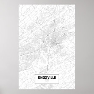 Knoxville、テネシー州(白の黒) ポスター