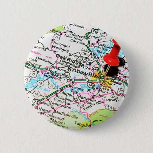 Knoxville、テネシー州 缶バッジ (正面)