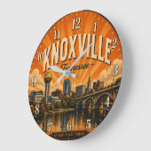 Knoxville Tennessee ラージ壁時計 (傾斜)