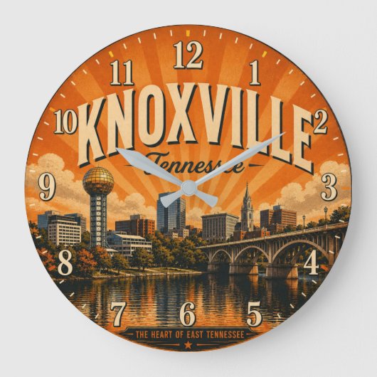 Knoxville Tennessee ラージ壁時計 (正面)