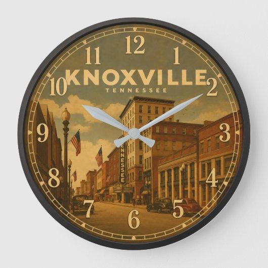 Knoxville Tennessee Downtown  ラージ壁時計 (正面)