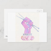 Kntting力の握りこぶしはとの抵抗します ポストカード (正面/裏面)