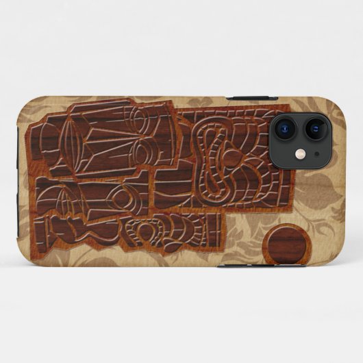 Koa木製のTiki日曜日のサーフボードのiPhone 5つのケース Case-Mate iPhoneケース (裏面(横))