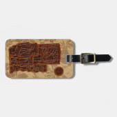 Koa木製のTiki日曜日のハワイのフェイクな木 ラゲッジタグ (正面横)